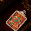 Green Tara (绿度母) Artisanal Thangka Pendant - 4x5cm 3D Gold Relief (Tujin) Sacred Compassion Amulet