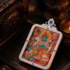 Green Tara (绿度母) Artisanal Thangka Pendant - 4x5cm 3D Gold Relief (Tujin) Sacred Compassion Amulet