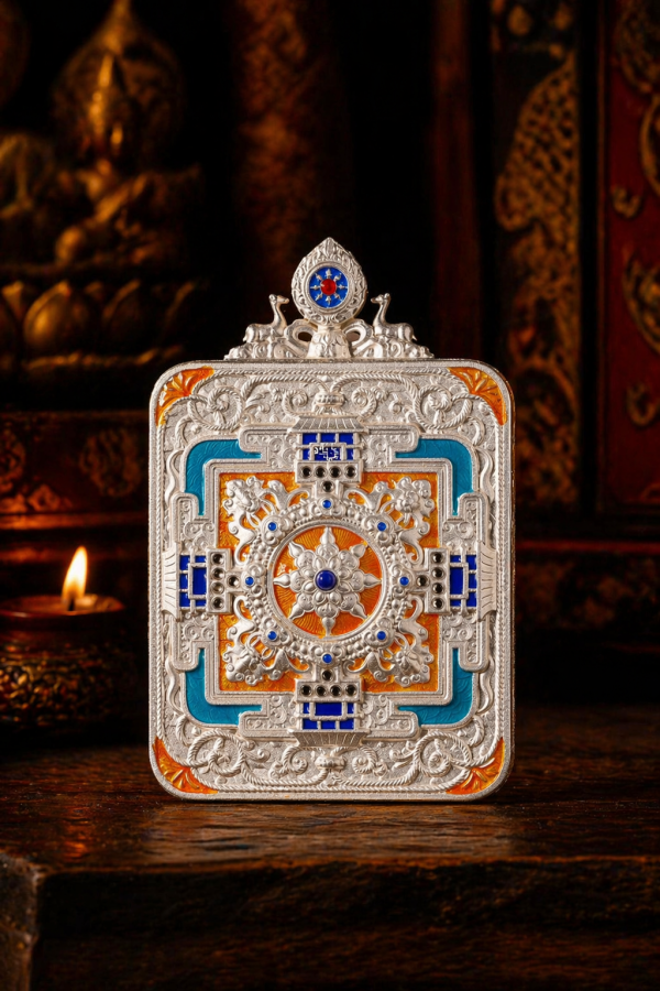 Green Tara (绿度母) Artisanal Thangka Pendant - 4x5cm 3D Gold Relief (Tujin) Sacred Compassion Amulet