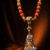 Zaki Lhamo (扎基拉姆) Artisanal Thangka Pendant - 999 Sterling Silver Casing - Hand-painted Wealth & Fortune Amulet