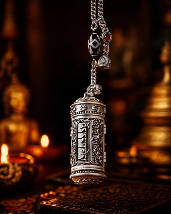 ChatGPT Image 2026年4月23日 17_27_57 (9) Green Tara (绿度母) Artisanal Thangka Pendant - 5cm Large 999 Sterling Silver Gold-plated Sacred Amulet