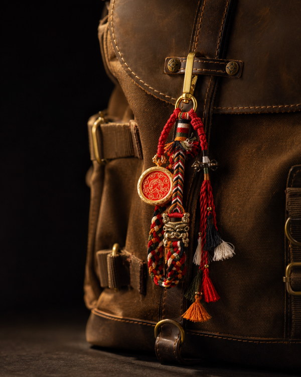 ChatGPT Image 2026年4月23日 18_48_11 (1) Vairocana (大日如來) Great Perfection Dharma Seal - 2.0cm Hand-painted Bag Charm with Premium Accessory Set