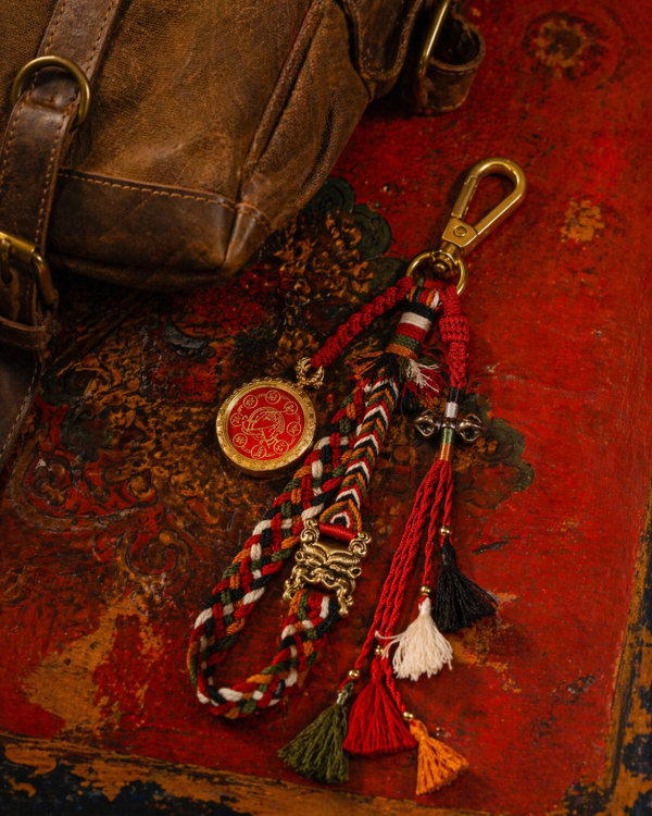 ChatGPT Image 2026年4月23日 18_48_11 (2) Vairocana (大日如來) Great Perfection Dharma Seal - 2.0cm Hand-painted Bag Charm with Premium Accessory Set