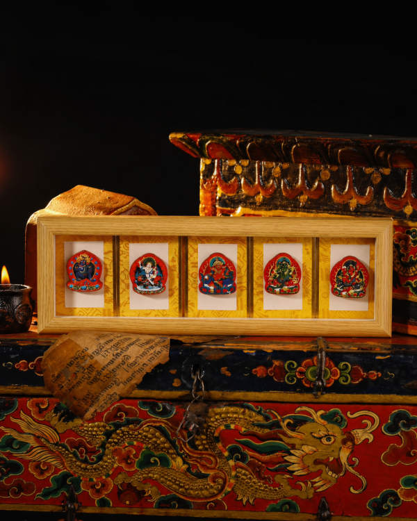 ChatGPT Image 2026年4月25日 18_47_47 (1) Five Wealth Deities (五路财神) Hand-painted Thangka Photo Frame - Ultimate Table Ornament for All-around Prosperity