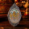 Marici (摩利支天) Hand-painted Thangka Pendant - 3x4.5cm Sacred Goddess of Light Amulet for Protection & Victory over Obstacles