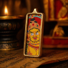 Yellow Jambhala (黄财神) Hand-painted Thangka Pendant - 2x4.5cm Slim Sacred Amulet for Wealth & Prosperity