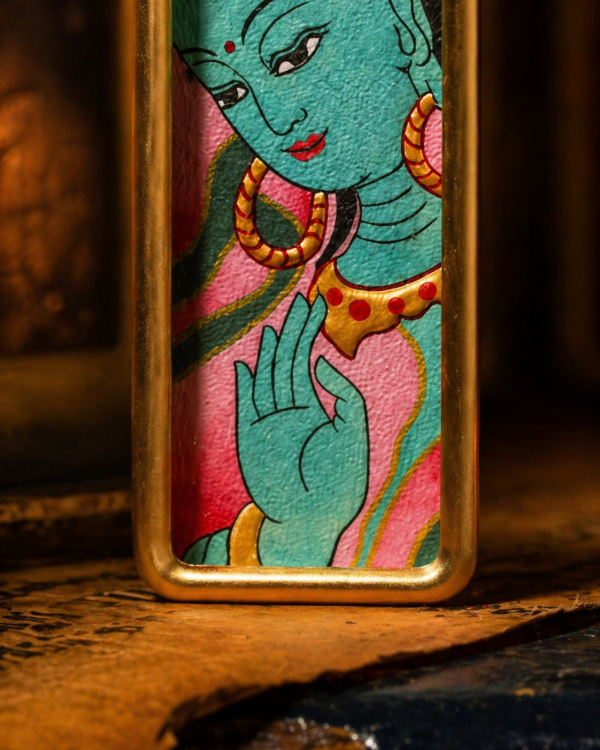 ChatGPT Image 2026年4月26日 18_36_21 (4) Green Tara (绿度母) Hand-painted Thangka Pendant - 2x4.5cm Slim Sacred Amulet for Success & Inner Peace