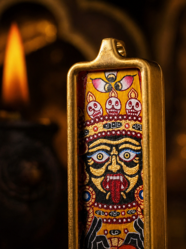 ChatGPT Image 2026年4月26日 18_41_35 (2) Zaki Lhamo (扎基拉姆) Hand-painted Thangka Pendant - 2x4.5cm Slim Sacred Amulet for Wealth & Noble Advisors