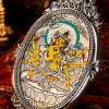 Marici (摩利支天) Hand-painted Thangka Pendant - 3x4.5cm Sacred Goddess of Light Amulet for Protection & Victory over Obstacles