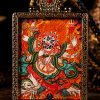 White Six-Armed Mahakala (白六臂) Hand-painted Thangka Pendant - 4x5cm Sacred Wealth Deity for Prosperity & Protection