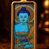 Image-2026年5月18日-21_01_06 Medicine Buddha (药师佛) Hand-painted Thangka Pendant - 2x4.5cm Sacred Healing Amulet for Health & Inner Peace