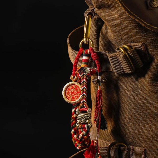大日如来大圆满手印唐卡包挂6 Vairocana (大日如來) Great Perfection Dharma Seal - 2.0cm Hand-painted Bag Charm with Premium Accessory Set