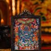 Mahakala (大黑天) Hand-painted Miniature Thangka Pendant - Artisanal Copper Casing for Supreme Protection & Prosperity