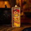 小金条13 Hand-painted Thangka Pendant - 2x4.5cm Zodiac Guardian for Dragon & Snake - Sacred Protection Amulet