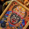 Mahakala (大黑天) Hand-painted Thangka Bracelet - 999 Sterling Silver Sacred Amulet for Supreme Protection & Success