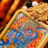 Black Jambhala (黑财神) Artisanal Thangka Pendant - 3.5x4.5cm Hand-painted Wealth & Prosperity Amulet