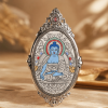 Medicine Buddha Oval Thangka Pendant | Balance & Compassion Symbol - Blessora gallery image 1