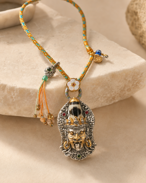 Zaki Lhamo Sterling Silver Thangka Pendant | Blessing Gift - Blessora gallery image 1 Zaki Lhamo Sterling Silver Thangka Pendant | Blessing Gift - Blessora gallery image 1